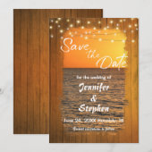 Sunset Beach Rustic Typography Wedding Save the Da Date (Voorkant / Achterkant)