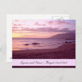 Sunset Beach Save the Date Aankondigingskaart (Voorkant / Achterkant)