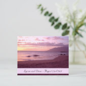 Sunset Beach Save the Date Aankondigingskaart (Staand voorkant)