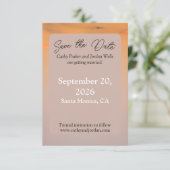 Sunset Beach Save the Date Card | Coastal Wedding  (Staand voorkant)