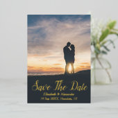 Sunset Beach Save The Date Kaart (Staand Voorkant)