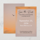 Sunset Beach Save the Date Kaart | Kust Bruiloft (Voorkant / Achterkant)