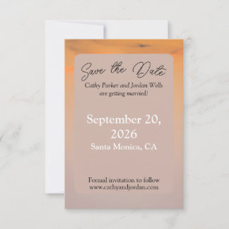 Sunset Beach Save the Date Kaart | Kust Bruiloft