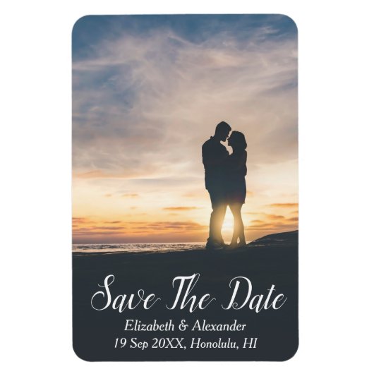 Sunset Beach Save the Date Magneet (Verticaal)