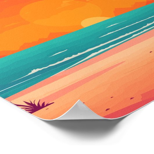Sunset Beach Scene Poster (Hoek)