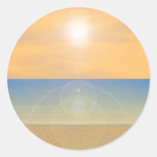 Sunset Beach Scene: Ronde Sticker