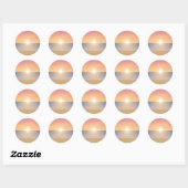 Sunset Beach Scene: Ronde Sticker (Vel)