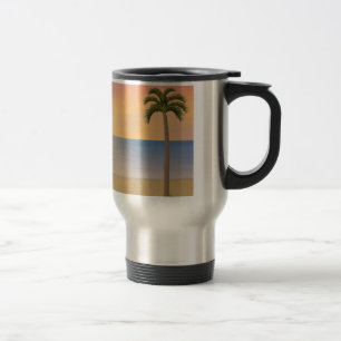 Sunset Beach Scene: Travel Mug Reisbeker