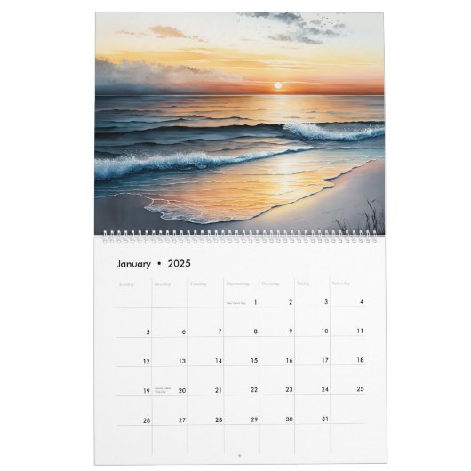 Sunset Beach Scènes Kalender (Jan 2025)