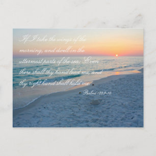 Sunset Beach Schrift Psalmen 139:9-10 Inspiratie Briefkaart
