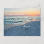 Sunset Beach Schrift Psalmen 139:9-10 Inspiratie Briefkaart (Voorkant)