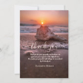 Sunset Beach Seashell Fotoviering van het leven Bedankkaart (Voorkant)