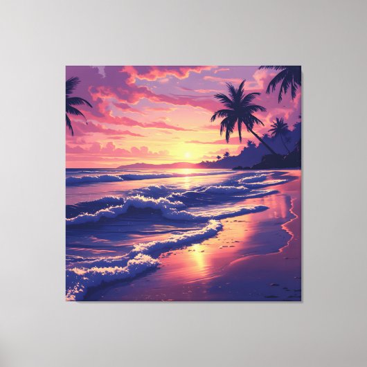 Sunset Beach Serenity Canvas Afdruk (Voorkant)