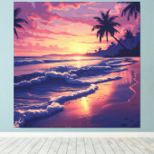 Sunset Beach Serenity Canvas Afdruk (Insitu (Houten vloer))