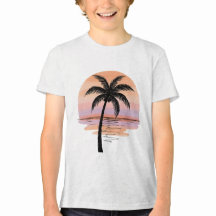 Sunset Beach Sfeer – Minimalistische Tropische T-S