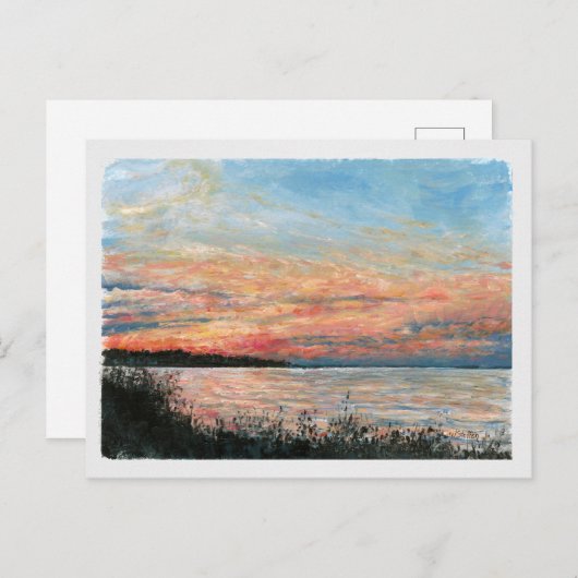 Sunset Beach Shoreline Briefkaart (Voorkant / Achterkant)