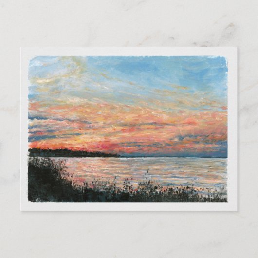 Sunset Beach Shoreline Briefkaart (Voorkant)