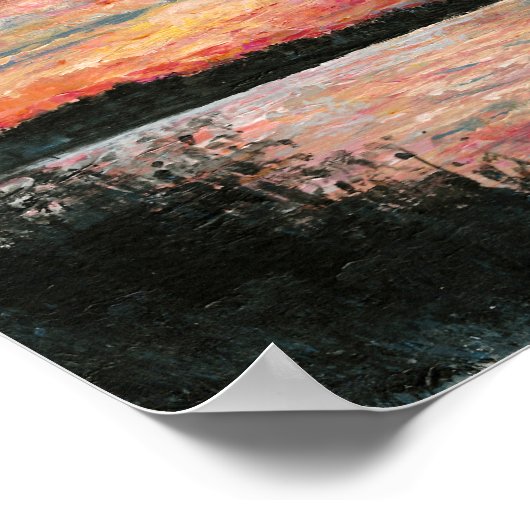 Sunset Beach Shoreline Poster (Hoek)