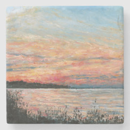 Sunset Beach Shoreline Stenen Onderzetter