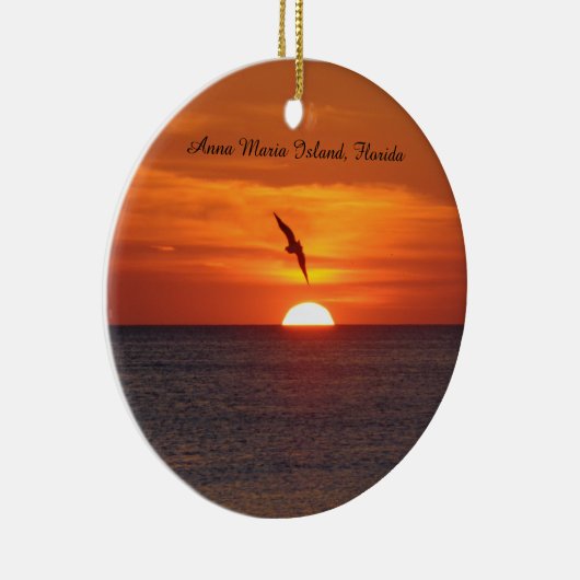 Sunset Beach-sierbloem Keramisch Ornament (Rechts)