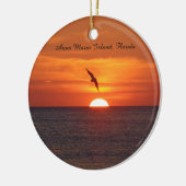 Sunset Beach-sierbloem Keramisch Ornament (Links)