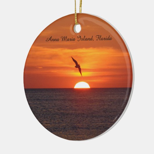 Sunset Beach-sierbloem Keramisch Ornament (Links)