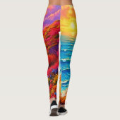 Sunset Beach Solitude Serenity Design Leggings (Achterkant)