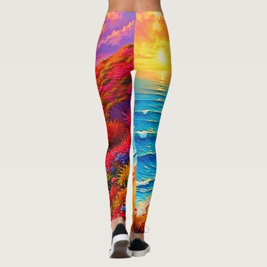 Sunset Beach Solitude Serenity Design Leggings (Achterkant)