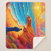 Sunset Beach Solitude Serenity Design Sherpa Deken (Voorkant)