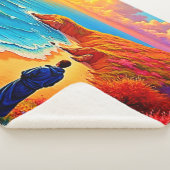 Sunset Beach Solitude Serenity Design Sherpa Deken (3/4)