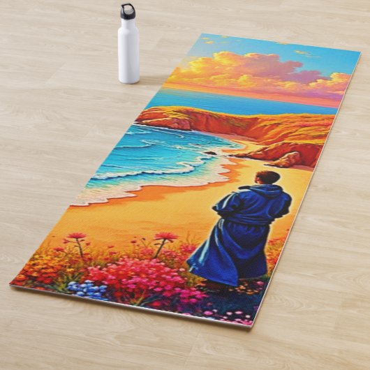 Sunset Beach Solitude Serenity Design Yogamat (In situ)