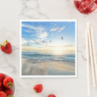 Sunset Beach Standard Luncheon Paper Napkins 15 Servet