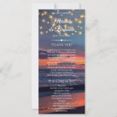 Sunset Beach String Light Summer Wedding Programme (Voorkant)