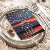 Sunset Beach String Lights Summer Vrijgezellenfees Kaart