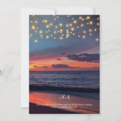 Sunset Beach String Lights Summer Vrijgezellenfees Kaart (Achterkant)