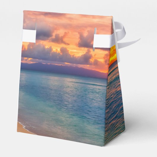 Sunset Beach String Lights Wedding Bedankdoosjes (Achterkant)