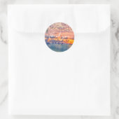 Sunset Beach String Lights Wedding Ronde Sticker (Tas)