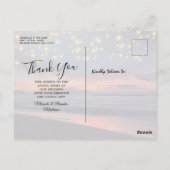 Sunset Beach String Lights Zomer dank u Briefkaart (Achterkant)