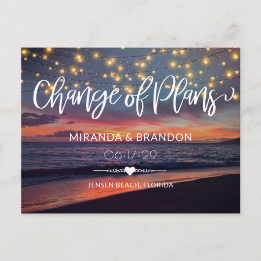 Sunset Beach String Lights Zomer verandering van p Briefkaart (Voorkant)