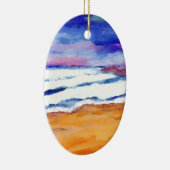 Sunset Beach Surf Ocean Waves Decor Gifts Art Keramisch Ornament (Rechts)