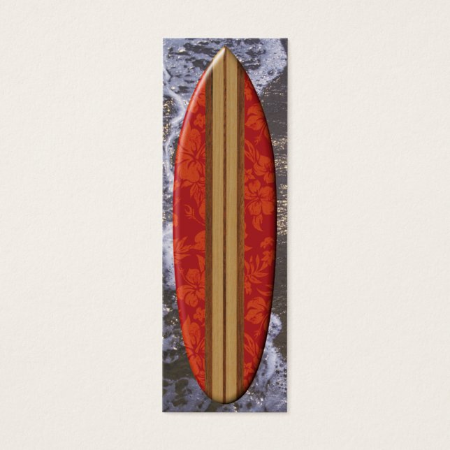 Sunset Beach Surfboard Bladwijzer Mini Visitekaartjes (Voorkant)