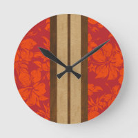 Sunset Beach Surfboard Hawaïaanse wandklokken