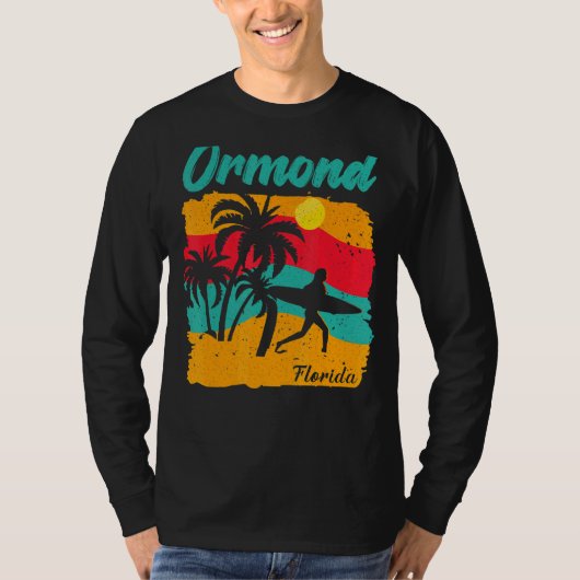  Sunset Beach Surfen Ormond Florida Summer T-shirt (Voorkant)