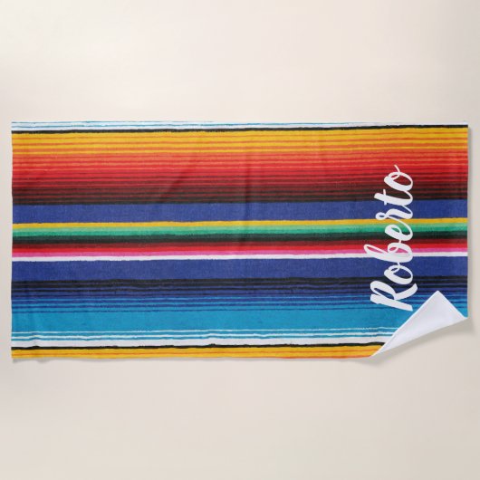 Sunset Beach Surfing Custom Name Strandlaken (Voorkant)