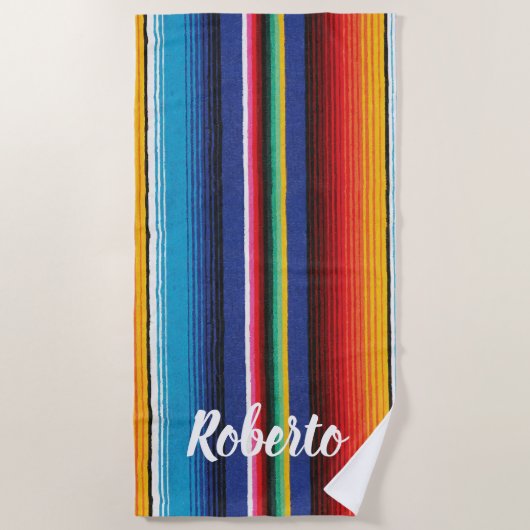 Sunset Beach Surfing Custom Name Strandlaken (Voorkant)