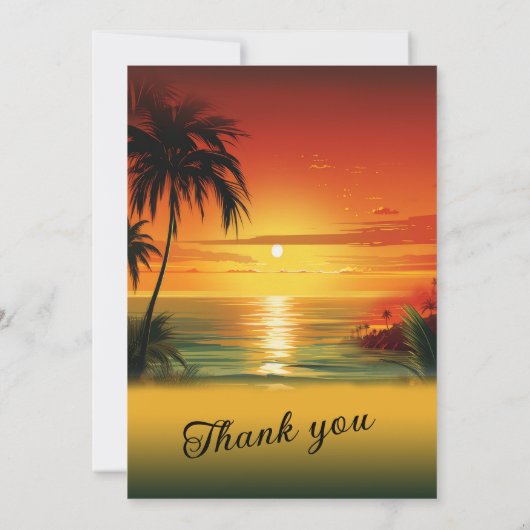 Sunset Beach thema bruiloft uitnodigingen (Achterkant)