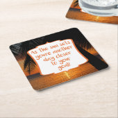 Sunset Beach Thema Doel Aanmoediging Kartonnen Onderzetters (Schuin)