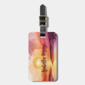  Sunset Beach Thema gepersonaliseerd Bagagelabel (Voorkant verticaal)