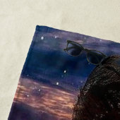 Sunset Beach Towel with the Ocean and Palm Trees Strandlaken (In situ)