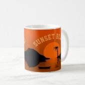 Sunset Beach Tropical Oranje Art Koffiemok (Voorkant rechts)